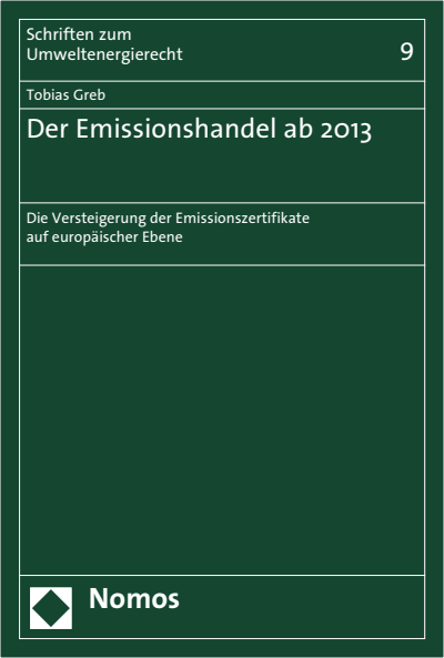 Cover des Buchs: Der Emissionshandel ab 2013