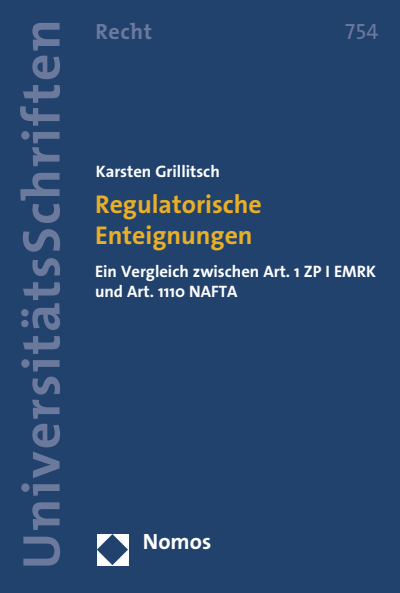 Cover des Buchs: Regulatorische Enteignungen