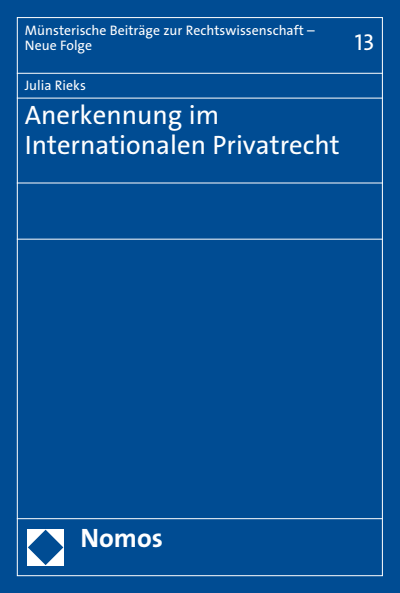 Cover of book: Anerkennung im Internationalen Privatrecht