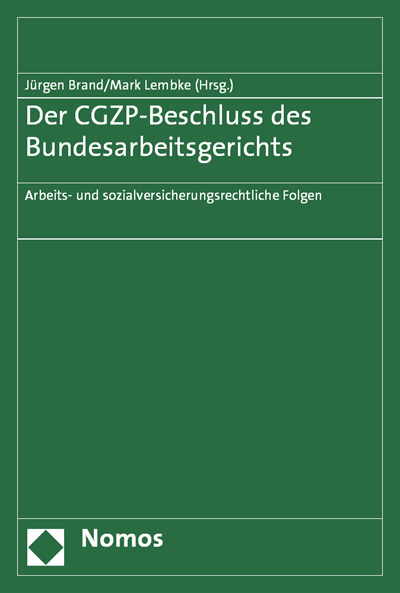 Cover of book: Der CGZP-Beschluss des Bundesarbeitsgerichts