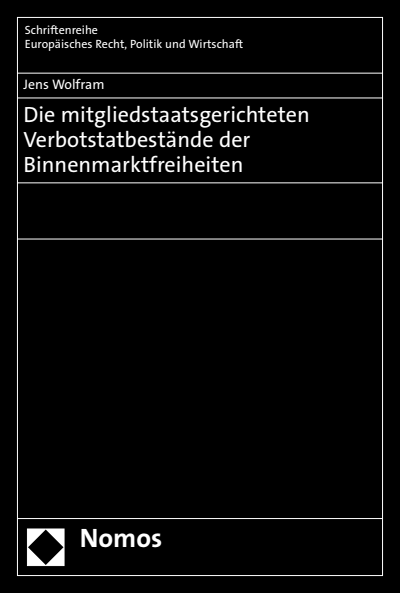 Cover of book: Die mitgliedstaatsgerichteten Verbotstatbestände der Binnenmarktfreiheiten