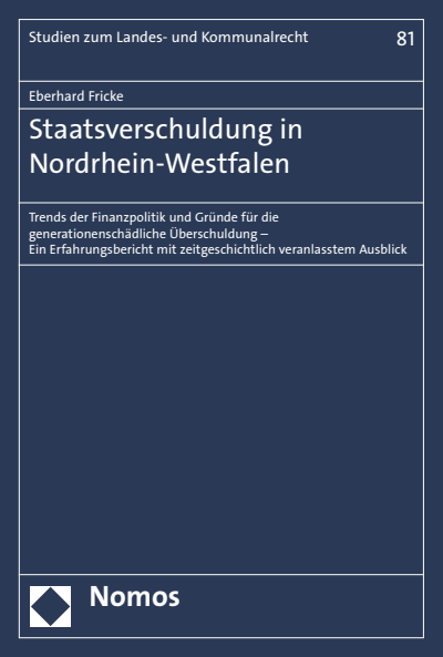 Cover of book: Staatsverschuldung in Nordrhein-Westfalen