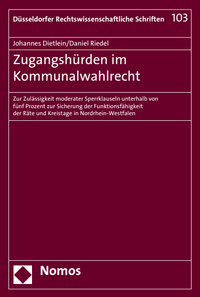 Cover des Buchs: Zugangshürden im Kommunalwahlrecht