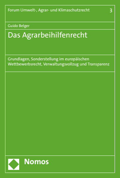 Cover des Buchs: Das Agrarbeihilfenrecht