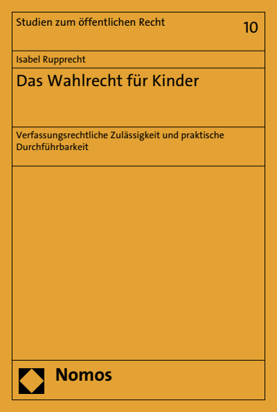 Cover of book: Das Wahlrecht für Kinder