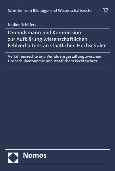 Cover des Buchs: Ombudsmann und Kommission zur Aufklärung wissenschaftlichen Fehlverhaltens an staatlichen Hochschulen