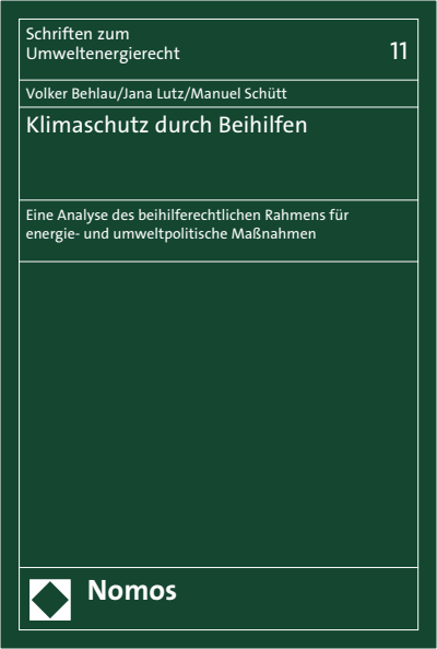 Cover des Buchs: Klimaschutz durch Beihilfen
