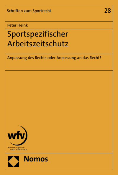 Cover of book: Sportspezifischer Arbeitszeitschutz