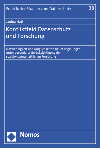Cover of book: Konfliktfeld Datenschutz und Forschung