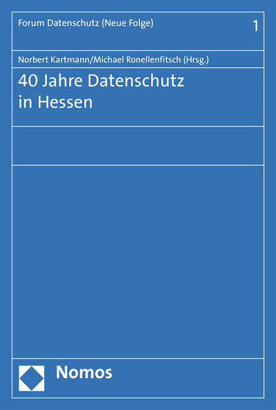 Cover des Buchs: 40 Jahre Datenschutz in Hessen