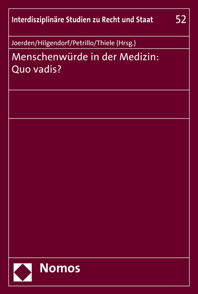 Cover des Buchs: Menschenwürde in der Medizin: Quo vadis?