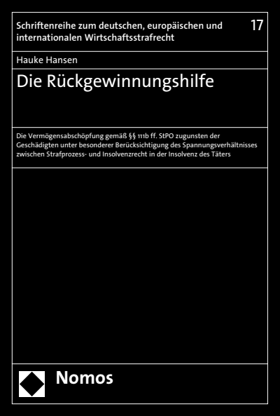 Cover of book: Die Rückgewinnungshilfe