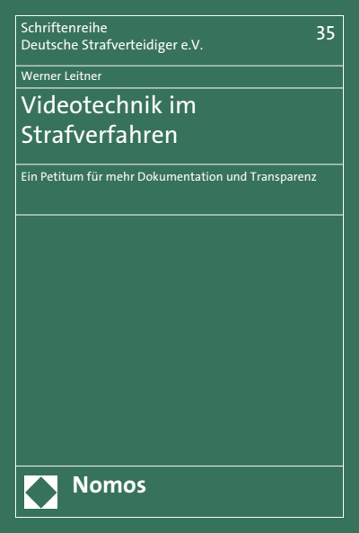 Cover of book: Videotechnik im Strafverfahren