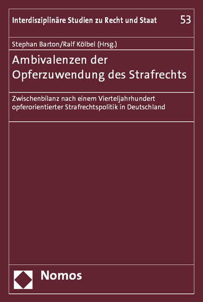Cover des Buchs: Ambivalenzen der Opferzuwendung des Strafrechts
