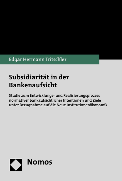 Cover des Buchs: Subsidiarität in der Bankenaufsicht