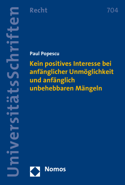 Cover des Buchs: Kein positives Interesse bei anfänglicher Unmöglichkeit und anfänglich unbehebbaren Mängeln