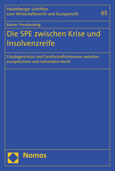 Cover des Buchs: Die SPE zwischen Krise und Insolvenzreife