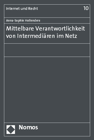Cover des Buchs: Mittelbare Verantwortlichkeit von Intermediären im Netz