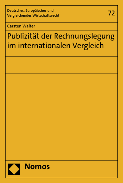 Cover of book: Publizität der Rechnungslegung im internationalen Vergleich