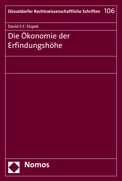 Cover des Buchs: Die Ökonomie der Erfindungshöhe