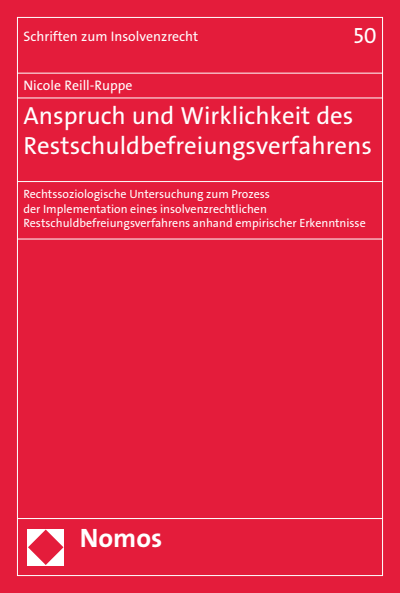 Cover des Buchs: Anspruch und Wirklichkeit des Restschuldbefreiungsverfahrens