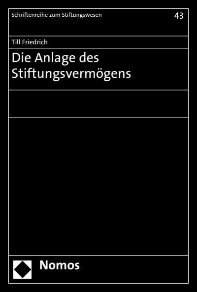 Cover des Buchs: Die Anlage des Stiftungsvermögens