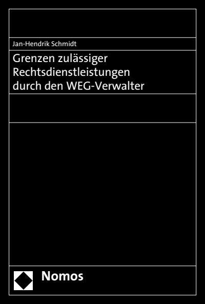 Cover des Buchs: Grenzen zulässiger Rechtsdienstleistungen durch den WEG-Verwalter