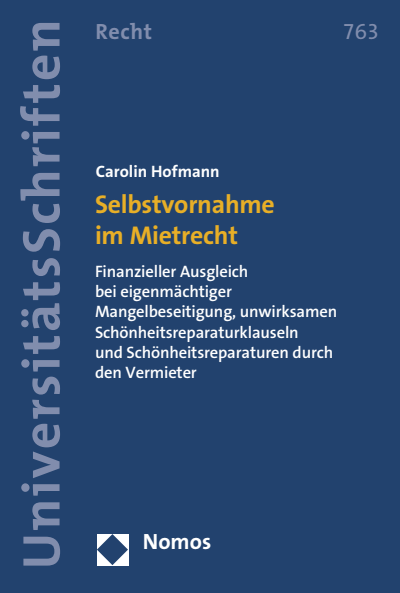 Cover des Buchs: Selbstvornahme im Mietrecht