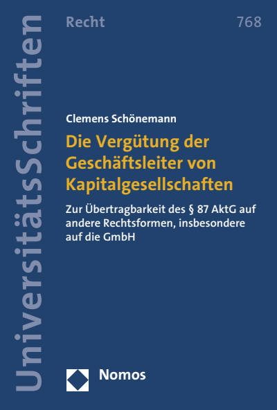 Cover des Buchs: Die Vergütung der Geschäftsleiter von Kapitalgesellschaften