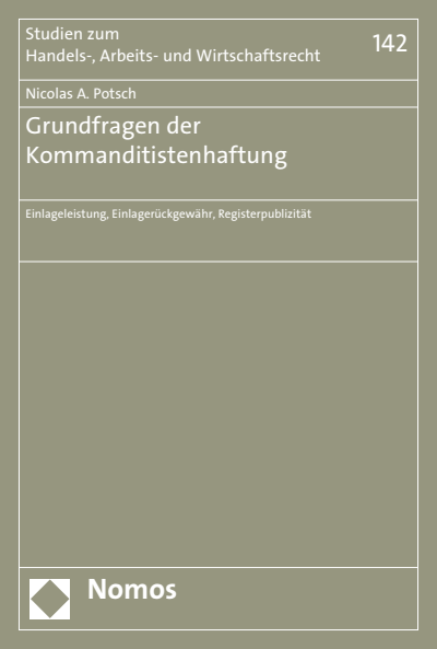 Cover des Buchs: Grundfragen der Kommanditistenhaftung