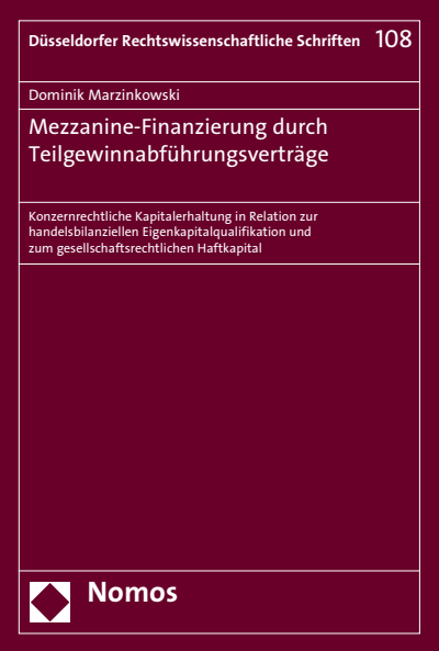 Cover des Buchs: Mezzanine-Finanzierung durch Teilgewinnabführungsverträge