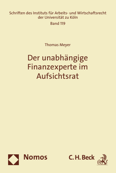 Cover des Buchs: Der unabhängige Finanzexperte im Aufsichtsrat