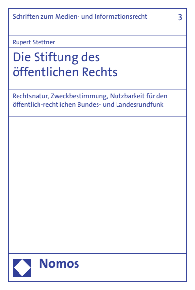 Cover des Buchs: Die Stiftung des öffentlichen Rechts