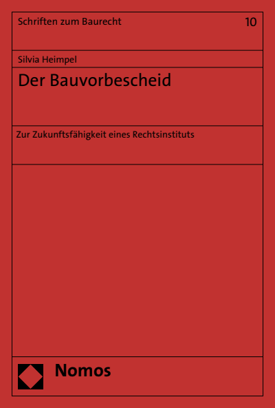 Cover des Buchs: Der Bauvorbescheid