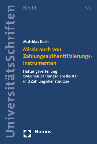 Cover des Buchs: Missbrauch von Zahlungsauthentifizierungsinstrumenten
