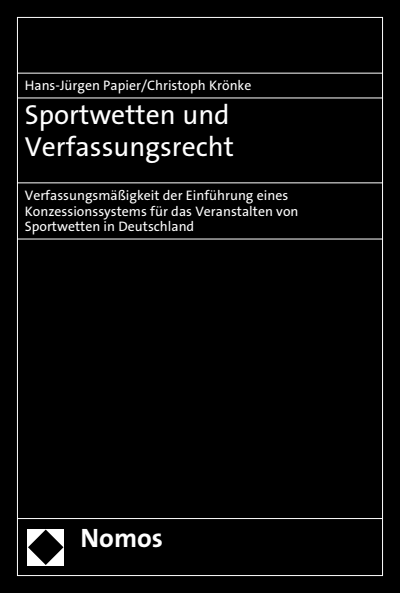 Cover of book: Sportwetten und Verfassungsrecht