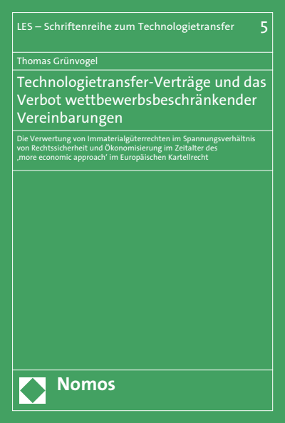 Cover of book: Technologietransfer-Verträge und das Verbot wettbewerbsbeschränkender Vereinbarungen