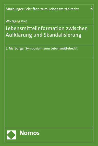 Cover of book: Lebensmittelinformation zwischen Aufklärung und Skandalisierung