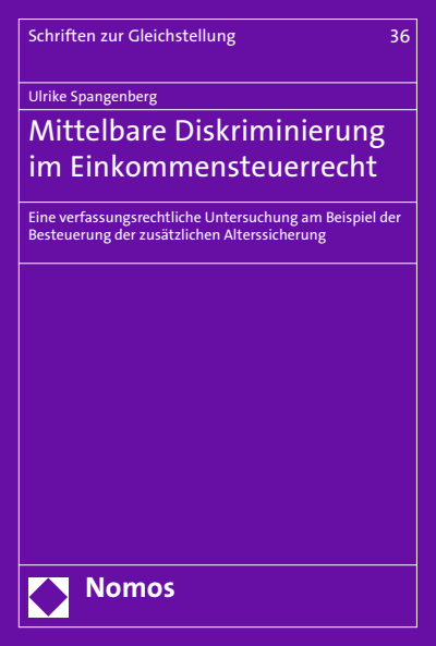 Cover of book: Mittelbare Diskriminierung im Einkommensteuerrecht