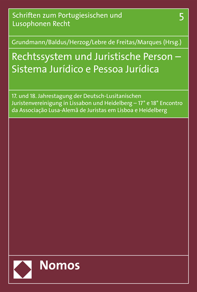 Cover of book: Rechtssystem und Juristische Person - Sistema Jurídico e Pessoa Jurídica