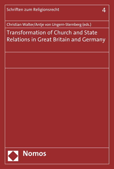 Cover of book: Transformation of Church and State Relations in Great Britain and Germany