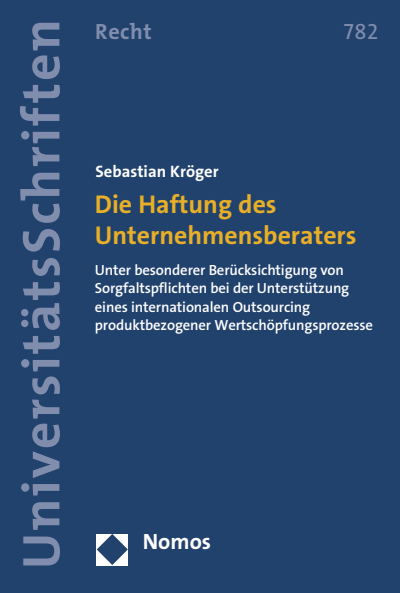 Cover des Buchs: Die Haftung des Unternehmensberaters