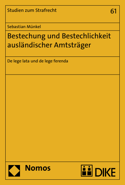 Cover des Buchs: Bestechung und Bestechlichkeit ausländischer Amtsträger