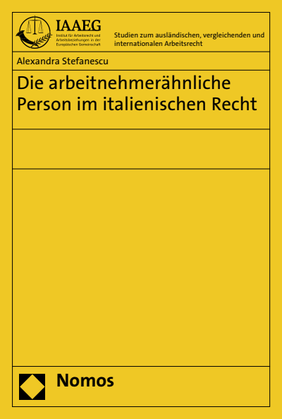 Cover of book: Die arbeitnehmerähnliche Person im italienischen Recht