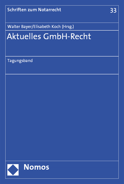 Cover des Buchs: Aktuelles GmbH-Recht