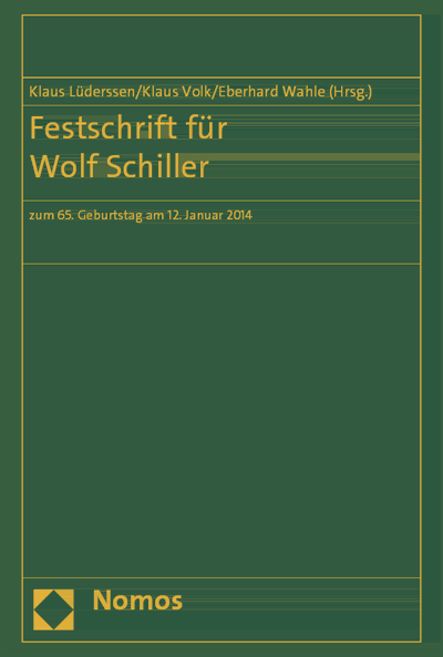 Cover des Buchs: Festschrift für Wolf Schiller