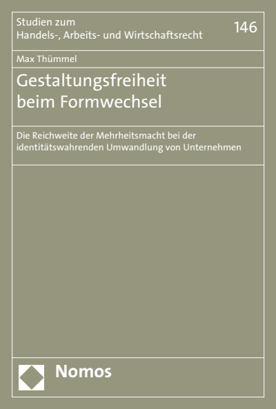 Cover des Buchs: Gestaltungsfreiheit beim Formwechsel