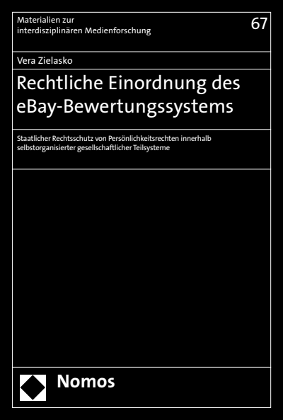 Cover des Buchs: Rechtliche Einordnung des eBay-Bewertungssystems