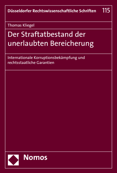 Cover des Buchs: Der Straftatbestand der unerlaubten Bereicherung
