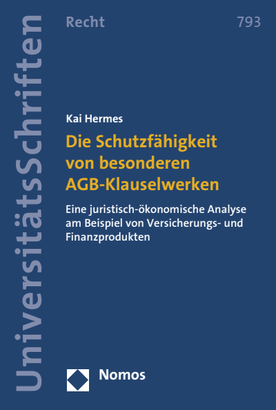 Cover des Buchs: Die Schutzfähigkeit von besonderen AGB-Klauselwerken